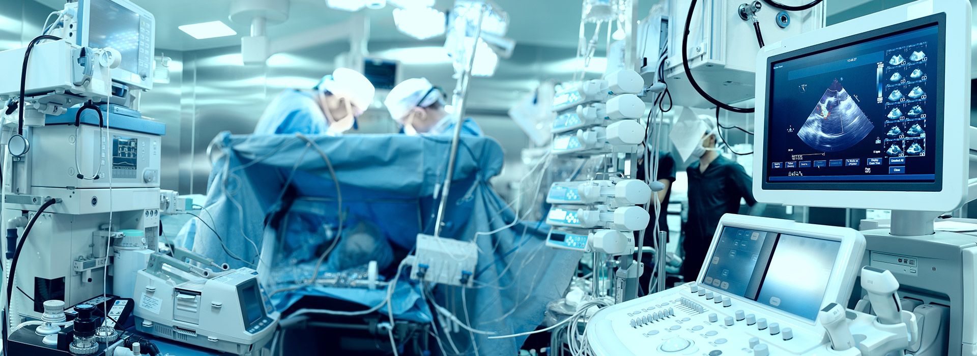 A surgical team at work in a modern operating room
